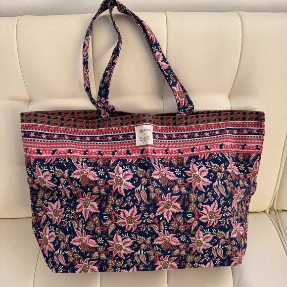 Sezane Handbags - Sézane x Sea New York limited edition tote bag, navy paisley floral print, NWOT